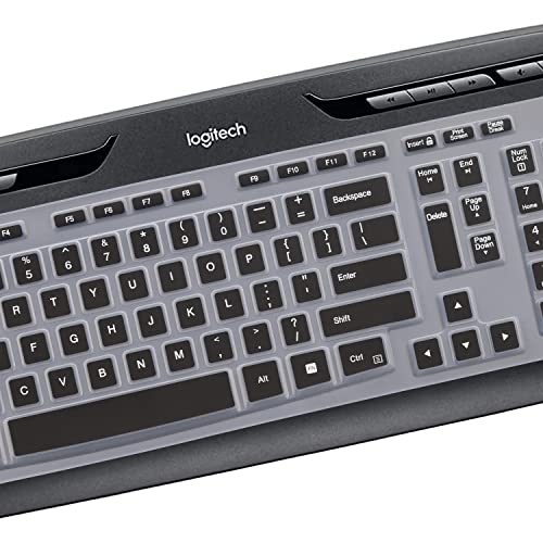 Keyboard Cover for Logitech MK320 K330 MK335 YR002/Y-R0009 Wireless Keyboard, Ultra Thin Silicone Keyboard Protector Skin Logitech MK320 K330 MK335 Accessories-Black - color: Black