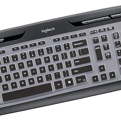 Keyboard Cover for Logitech MK320 K330 MK335 YR002/Y-R0009 Wireless Keyboard, Ultra Thin Silicone Keyboard Protector Skin Logitech MK320 K330 MK335 Accessories-Black - color: Black