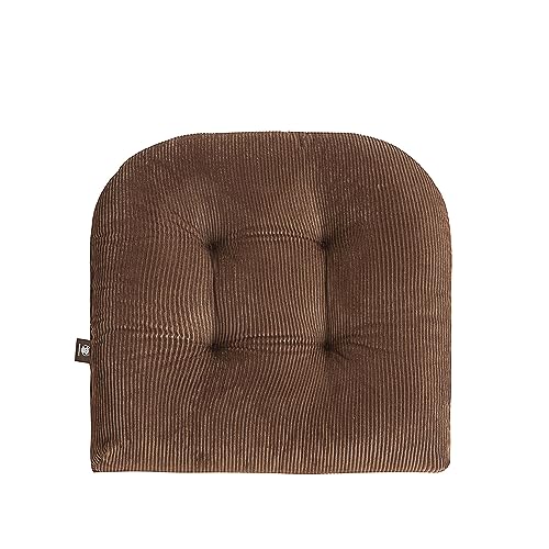 Outdoor Patio Cushion, Rocking Chair Cushion, Tufted Pads, Set of Upper and Lower with Ties Pack of 2 (2 Sets) - Back 20"×17", Seat 17"×17" (Brown) - color: Brown