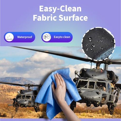 Large Gaming Mouse Pad (31.5" x 15.8") - UH-60 Black Hawk Military Helicopter Gunship Fighter Aircraft, Extra XXL Office Accessories, Premium Stitched Anti-Slip Patriotic Desk Mat - color: Black Hawk Helicopter