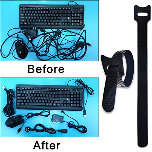 100pcs Reusable Cable Ties 7.8 In |Adjustable Cord Straps&Wire Wraps|Hook and Loop Cable Management Organizer - style: 7.8 Inch