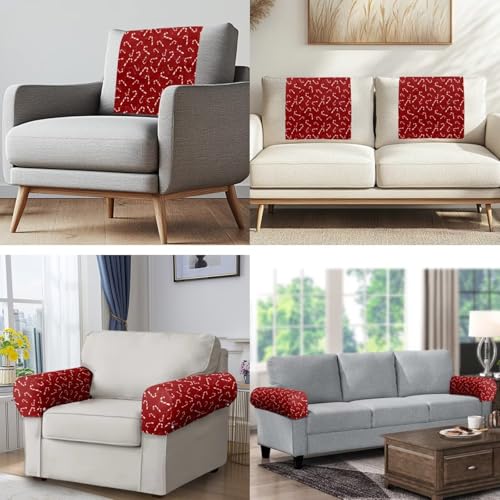 Christmas Candy Sofa Headrest Armrest Cover Set Sofa Chair Protector Covers Armchair Headrest Cover, Fade Resistant Couch Slipcover Non Slip Furniture Protector Lounge Couch Cvers - color: Christmas Candy