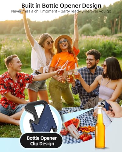 Keychain, Works with Apple Find My, Heavy Duty Keychain Bottle Opener, Carabiner Car Key Chains for Men & Women, Car Key Fob Holder, Anti-Lost Keys Tracker, Smart Keys Finder, Rechargeable, Navy Blue - color: Blue