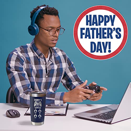 Personalized Gamer Dad Tumbler - Custom Retro Gamer Travel Mug with Kids Names - Stainless Steel Cup, Gifts for Fathers Day for Dad (20oz & 30oz, 6 Colors) - color: Gamer Dad Tumbler