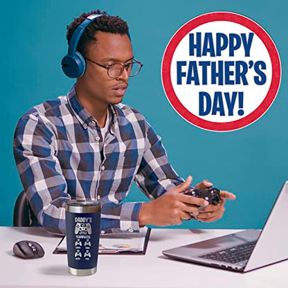 Personalized Gamer Dad Tumbler - Custom Retro Gamer Travel Mug with Kids Names - Stainless Steel Cup, Gifts for Fathers Day for Dad (20oz & 30oz, 6 Colors) - color: Gamer Dad Tumbler