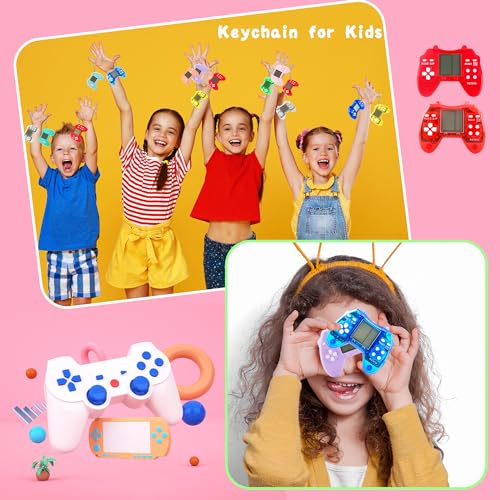 30 Pack Mini Video Game Keychain Small Game Keychains Bulk for Birthday School Party Gifts Goodie Bag Fillers (Color Style 2) - color: Color Style 2