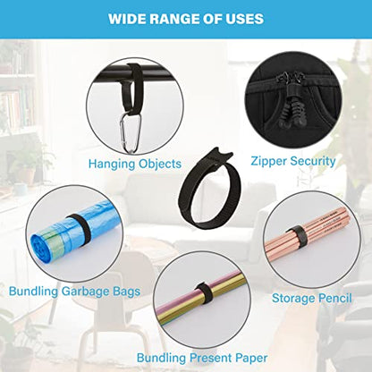 120 PCS Reusable Cable Ties with Hook and Loop, Multi-purpose Adjustable Cable Management Wire Ties Cable Straps for Organizing Home, Office and Data Centers (Black+White+Grey, 4"-6"-8") - color: Black+white+grey 4+6+8 In-120 Pcs