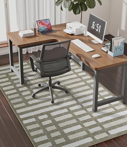 chakme Office Chair Mat for Hardwood Floor, 60"x45" Easy Glide Computer Desk Mat Protector for Rolling Chair Under Desk Rug Nonslip Backing, Machine Wash, (Dark Brown Plaid) - color: Dark Brown Plaid, size: 45"x60"