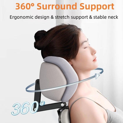 Memory Foam Headrest Attachment for Office Chair, Attachable Chair Head Rest, Desk Chair Neck Support, Elastic Sponge Head Pillow Adjustable Height and Angle (Upgraded Version(Black)) - color: Charcoal Black