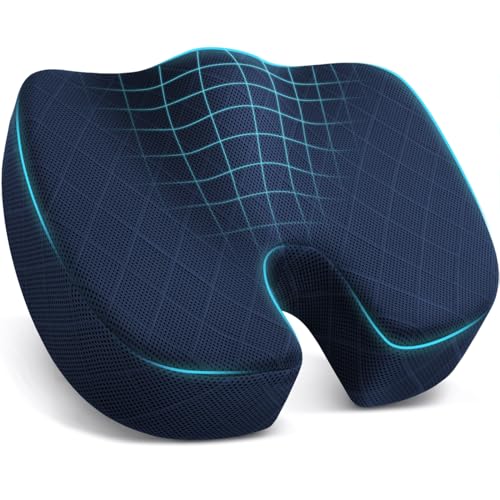 TushGuard Seat Cushion - for Office Chair, Car Seat, Airplane, Bleacher - Sciatica & Coccyx Pain Relief Desk Chair Cushion for Long Sitting Office Workers, Car Drivers(Blue, XX-Large) - color: Blue, size: XX-Large