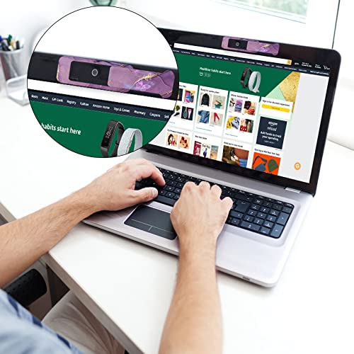 Webcam Cover, 3 Pieces, Laptop Camera Cover, Privacy Shielding Capacity is Twice as Big as The Traditional, Suitable for Computer Mobile Phones, laptops, Tablets and so on (Purple Marble) - color: Purple marble