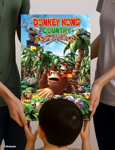 Pyramid America - Donkey Kong Poster - Donkey Kong Country Returns - 11 x 17 inch Video Game Room Decor, Room Office & Gamers – Nintendo Decorations