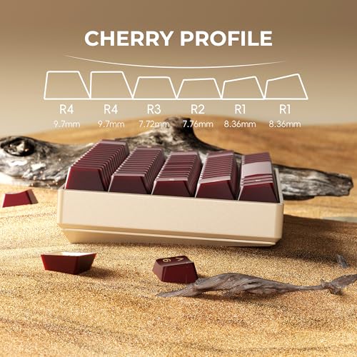 GMKWTL XVX Red Keycaps, Double Shot PBT Keycap Set 75 Percent, Cherry Profile Keyboard Keycaps Compatibility with ANSI Layout MX Switches Mechanical Keyboard - color: Red