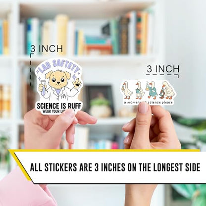Science Stickers Pack 12pcs for Students, Science Vinyl Stickers for Kids Teens, Science Decals for Classroom, Laptop, Water Bottle, School Supplies - color: Science