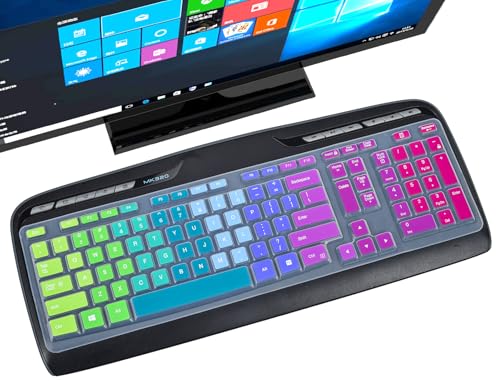 Keyboard Cover for Logitech MK320 YR002/Y-R0009 Wireless Desktop Keyboard, Logitech MK330 MK335 Wireless Keyboard Protector-Rainbow - color: Rainbow, size: MK320/MK330/K330/MK335