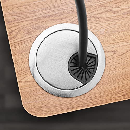 4 Pack 2 Inch Metal Desk Grommet for Wire Organizer, Brushed Silver - color: Silver-4pack