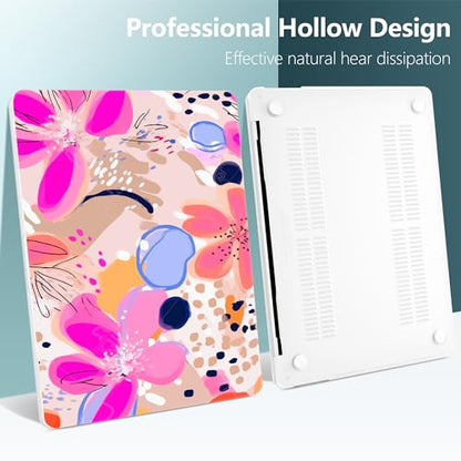 DONGKE Compatible with MacBook Pro 13 inch Case 2024 2023-2020 Release A2338 M2/M1 A2251 A2289 with Retina Display & Touch ID, Plastic Hard Shell & Keyboard Cover & Screen Film - Floral Artistic - color: Floral Artistic D157