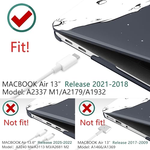 DONGKE Compatible with MacBook Air 13 inch Case 2021 2020 2019 2018 Release A2337 M1 A2179 A1932 with Retina Display & Touch ID, Plastic Hard Shell & Keyboard Cover - Astronaut - color: Astronaut