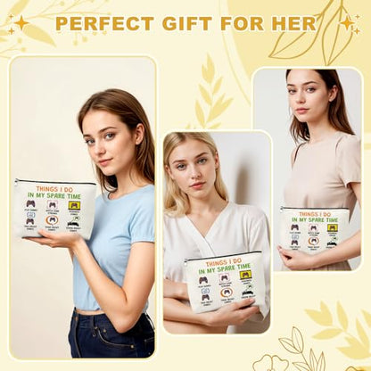 Mxrymvu Gaming Gifts for Women Makeup Bag Gamer Gifts for Game Lover Video Game Gift for Sister Friends Niece Gaming Lovers Cosmetic Bag for Birthday Graduation Christmas Zipper Travel Toiletry Pouch
