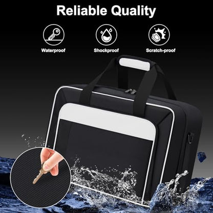 GDNasist Carrying Case Fit for PS5, Travel Thickened Protective Bag Compatible with Playstation 5 Console, Headset, PS5 Controller, Game Discs, and Gaming Accessories, White - color: White