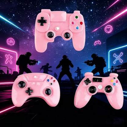 3PCS Resin Game Controller Charms Simulated Console Design DIY Craft Pieces Phone Case Decorations Crocs Charms Keychain Pendants, Slight Pink - color: Slight Pink