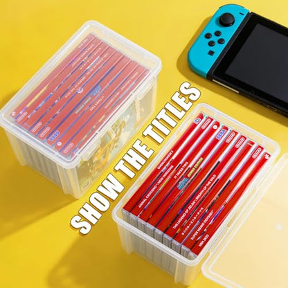 tutata Plastic Video Game Holder, Game Disc Storage Box Compatible with Switch Game Holder - Clear
