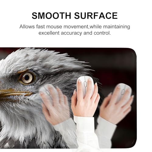 Mouse Pad, Large Anti-Slip with Stitched Edges Desk Mat Desktop Laptop Computer Desk Keyboard Mat,Table Protector Blotter Mat (Eagle, 31.5" x 11.8") - color: Eagle, size: 31.5" x 11.8"