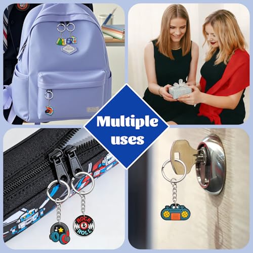 Keychains Bulk,Funny Key Chain for Prizes Incentives Holiday Gifts Birthday Party Favors - color: 22pcs Music Keychains