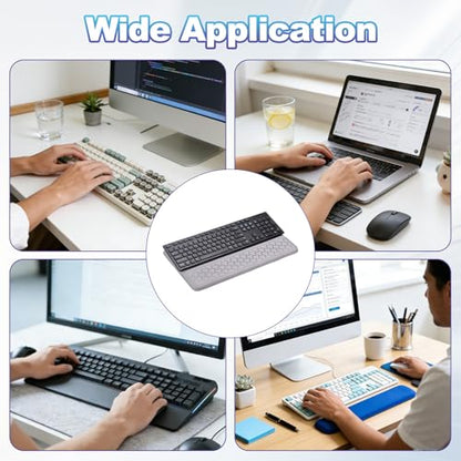 PATIKIL Computer Keyboard Stand with Wrist Rest, Computer Wrist Support Pad, Keyboard Stand Riser Holder Pad for Office Desk Gaming Home, Gray - color: Gray