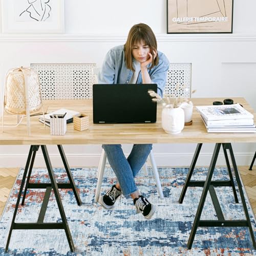 Office Chair Mat for Hardwood Floor, 48"x36" Easy Glide Computer Chair Mat Protector for Rolling Chair Under Desk Rug Nonslip Backing, Machine Wash - color: Sea Abstraction, size: 36"x48"