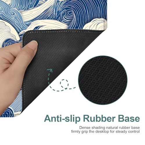 Ocean Waves Extended Gaming Mouse Pad 35.4 x 15.7 Inch – Stylish Desk Mat for Gaming, Office, and Study with Non-Slip Rubber Base - color: #41, size: 35.4 x 15.7 Inch