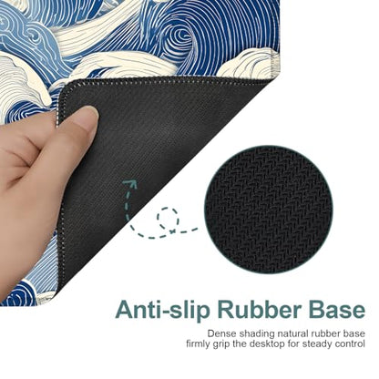 Ocean Waves Extended Gaming Mouse Pad 35.4 x 15.7 Inch – Stylish Desk Mat for Gaming, Office, and Study with Non-Slip Rubber Base - color: #41, size: 35.4 x 15.7 Inch