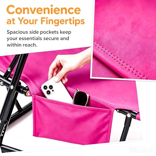 VOCOOL Lounge Chair Towel Cover Beach Chair Covers Towel 85 x 30 inch | Pool Chair Cover with Side Pockets, Chaise Lounge Cover, for Sunbathing Lounger Hotel Garden Holiday Garden Pool, Pink - color: Pink