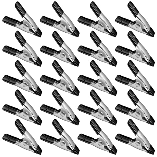 20PCS Spring Clamps 2 Inch Small Clamps Heavy Duty Mini Metal Clips Open Mouth is 0.79 Inch for Crafts, Backdrop, Home Decoration, Woodworking, Photography