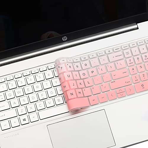 Keyboard Cover for 17.3 HP Laptop 17 17-cp 17z-cp 17-cp1035cl 17-cp2124od 17-cp0004dx 17-cp0035cl cp0097nr 17-cp0002ds 17-cp1124od 17-cp3005dx cp2099nr 17-cp3055cl cp0011ds cp0025cl cp3047nr cp0700dx - color: GradualPink(Regular Letters)