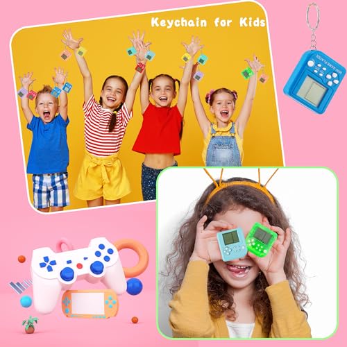 30 Pack Mini Video Game Keychain Small Game Keychains Bulk for Birthday School Party Gifts Goodie Bag Fillers (Color Style 1) - color: Color Style 1