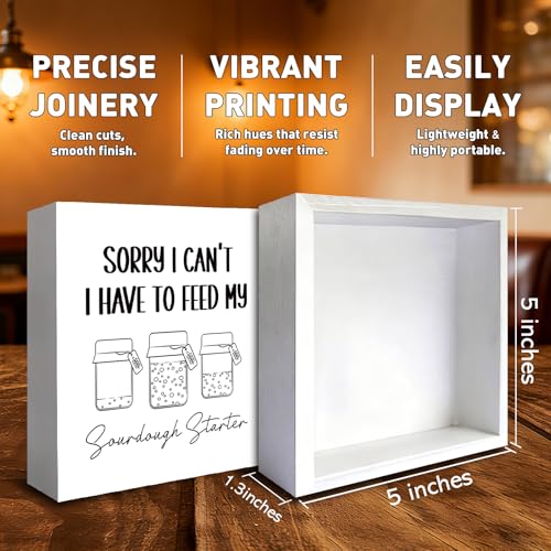 Funny Sourdough Baking Decor, Sourdough Starter Kitchen Wooden Box Sign Decorative Accessories, Gifts for Bakers Baking Lovers - color: Sourdough02