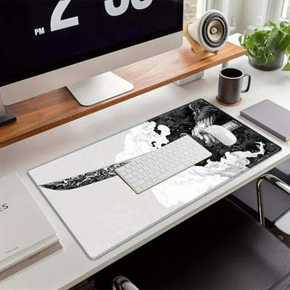 Gaming Mouse Pad Extended Large Laptop Keyboard Non-Slip Rubber Base with Stitched Edges for Home Office Computer Keyboard Laptop-11.8 x 31.5 in - size: 31.5" x 11.8"