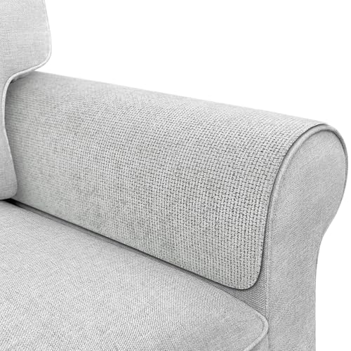 Couch Arm Covers, Sofa Arm Covers, Waterproof Armrest Cover for Sofa, Loveseat, Armchair, Anti-Slip Recliner Arm Cover, Headrest Cover, Arm Chair Covers Set of 2 (Light Gray, 22"×18") - color: Light Gray, size: 22" x 18" - 2 pcs