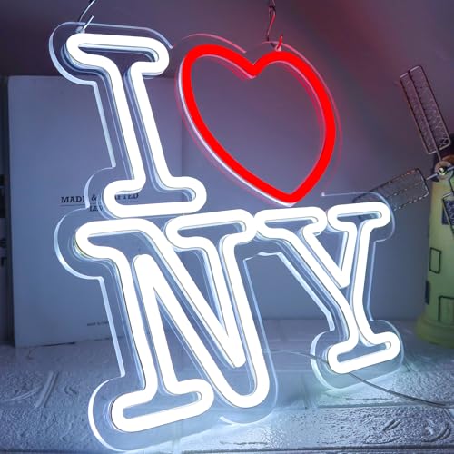 Love NY Neon Signs for Wall Decor，Led Neon Light for Bedroom Office Party，Christmas gift - style: I love NY