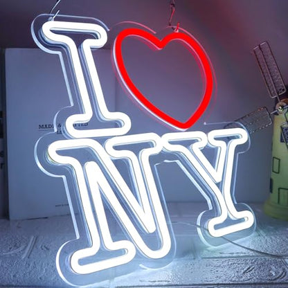 Love NY Neon Signs for Wall Decor，Led Neon Light for Bedroom Office Party，Christmas gift - style: I love NY