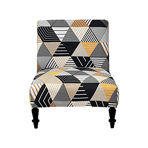 Eco-Ancheng Armless Chair Slipcover Removable Armless Accent Chairs Covers Washable Armless Slipper Chair Slipcover Printed Armless Chair Furniture Protector Covers for Living Dining Room Hotel - color: A12