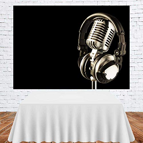 Headphones Backdrop Headset Photography Background for Party (7x5FT) - size: 7x5FT
