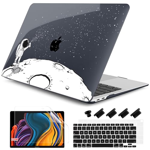 DONGKE Compatible with MacBook Air 13 inch Case 2021 2020 2019 2018 Release A2337 M1 A2179 A1932 with Retina Display & Touch ID, Plastic Hard Shell & Keyboard Cover - Astronaut - color: Astronaut