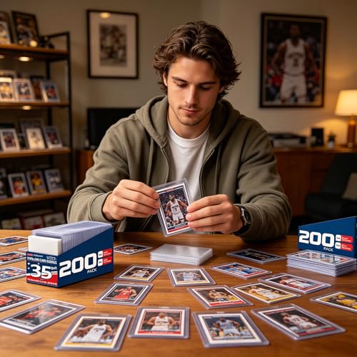 JohnBee Card Sleeves - 3"x4" Hard Plastic Top Loaders for Cards - Trading Card Sleeve & Baseball Card Holder - Premium Topload Ablum Photocard Holder for Sports, Game & Kpop Cards (Only 100 Hard) | Fit 2.5" x 3.5" Standard Cards, HD, Anti-Scratch for Coll