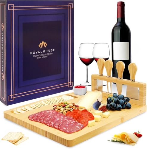 Personalized Cheese Board and Knife Set with Magnetic Holder, Serving Tray for Crackers, Meat, and Wine, Anniversary - style: Personalized Cheese Board Set with Magnet Hold