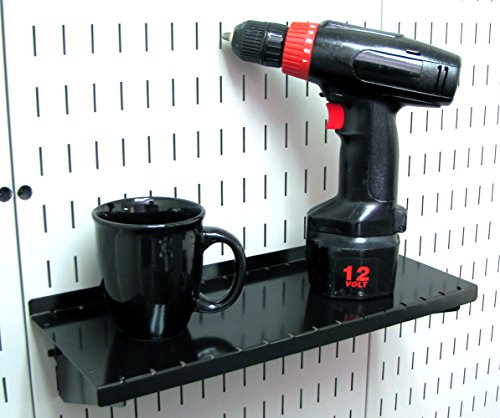 Wall Control ASM-SH-1606 B Deep Pegboard Shelf Assembly for Wall Control Pegboard Only, 6", Black