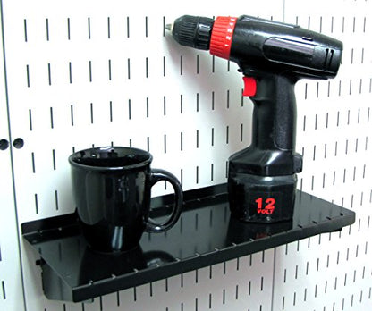 Wall Control ASM-SH-1606 B Deep Pegboard Shelf Assembly for Wall Control Pegboard Only, 6", Black