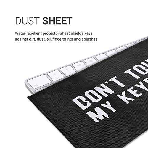 kwmobile Keyboard Cover Compatible with Universal Keyboard (L) - Dust Cover PC Keyboard Fabric Case - Don't Touch My Keyboard
