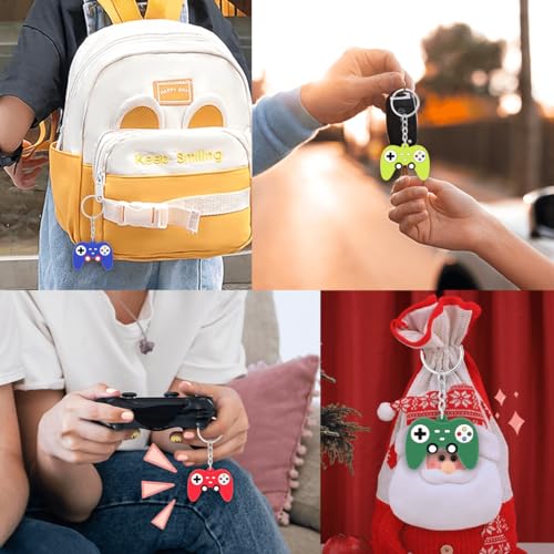 EAEDMY 24PCS Video Game Party Favors, Mini Game Controller Keychains, Goodie Bags Keychain, Game Controller Theme Gift for Child Birthday Party, 8 Colors (48pcs) - color: 48pcs